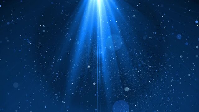 Abstract blue background with soft glowing bokeh, subtle light flares, and a dreamy gradient atmosphere. Ideal for digital designs, presentations, or futuristic themes