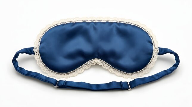 Silk sleep mask for resting and travel isolated on white