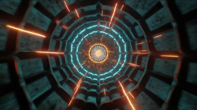 Conceptual gut brain connection through a glowing neural tunnel