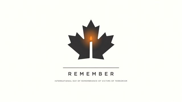 Maple leaf with candle for remembrance day