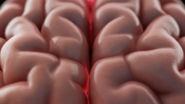 Human Gut Brain Connection Medical Animation with Glowing Energy