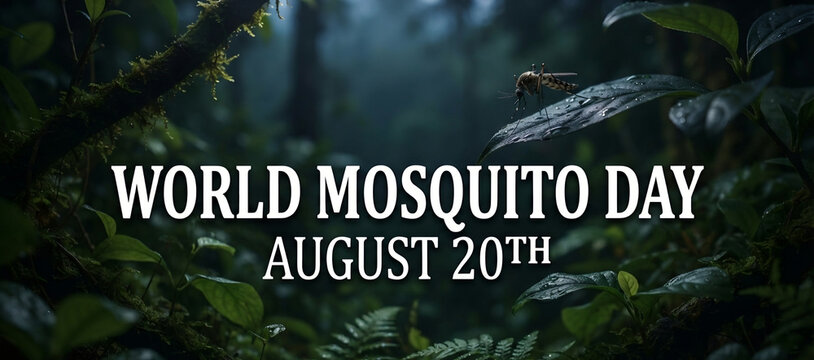 World Mosquito Day August 20th Insect on Leaf in Jungle