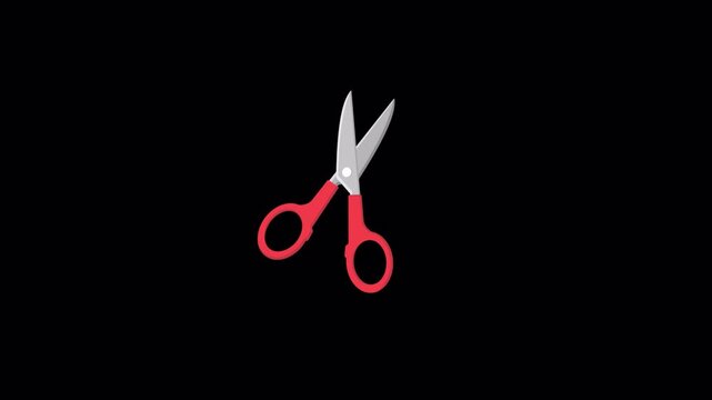 Red Scissors Animation - Transparent