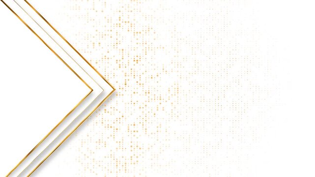 White and gold chevron layers frame a clean copy space beside dotted patterns, creating an elegant video background for corporate titles, luxury branding, presentations, promos, and event graphics HD.