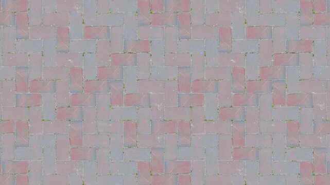 Textured red and gray paving stones form a seamless loop background.