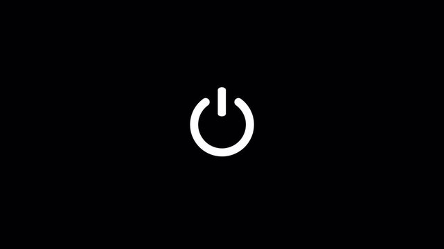 Power Button Icon Animation on Transparent Background, Power Reset Button Sign, On Off Switch Symbol, Modern UI Interface Motion Graphic in 4K
