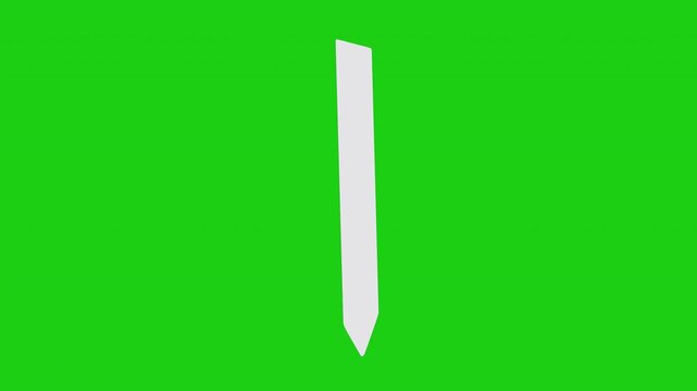 Blank white vertical rectangular banner isolated on green screen background rectangle chroma key sign template