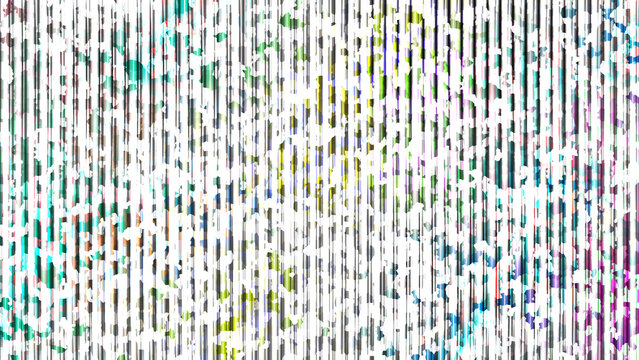 Barcode pattern background with colorful lines and dots
