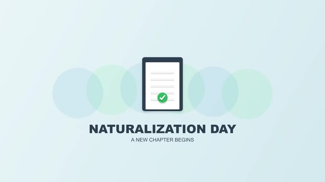 Animated Document Icon Displaying Approval Symbol on Light Background