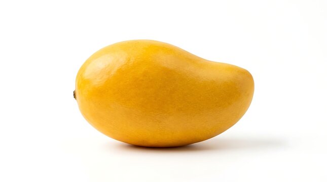 One fresh ripe yellow mango fruit isolated. ataulfo mango