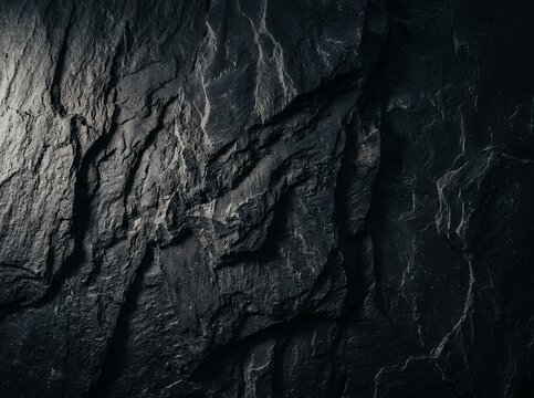 Dark Textured Slate Stone Surface Background.