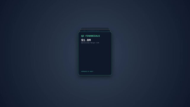Quarterly Financial Reports Minimalist Interface Showing Revenue Growth Animation