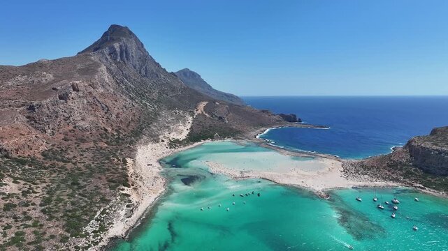 Stunning Aerial View of Balos Lagoon on the Greek Island of Crete