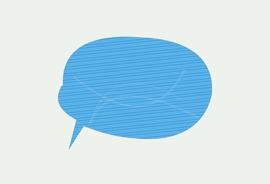 Blue speech bubble thought cloud icon isolated on white background