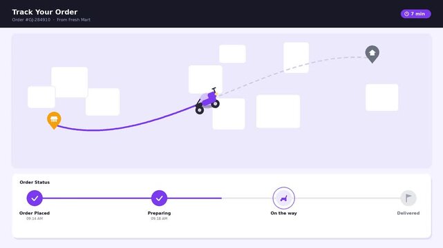 Track Your Order - Flat Design Delivery Tracking Animation