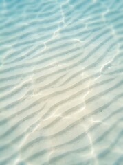 Underwater Sand Ripples with Sunlight Reflections.