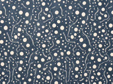 Close-up whale shark skin texture with blue-gray surface, white spots and flowing pale markings, creating a distinctive marine animal pattern for backgrounds and design.