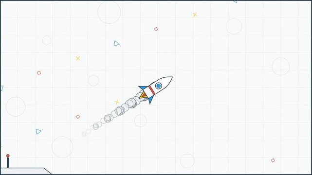 Startup Launch Rocket Vision Growth Business Animation