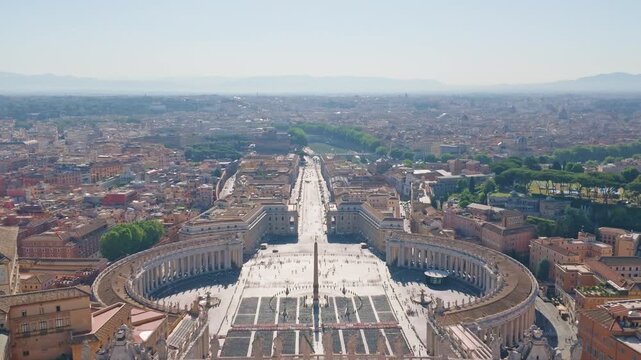 Overhead View of St. Peter's Square and Via della Conciliazione, Vatican City