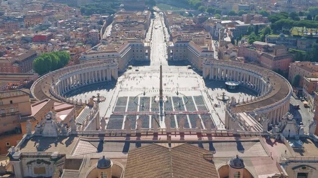 Overhead View of St. Peter's Square and Via della Conciliazione, Vatican City
