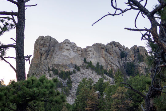 Mount Rushmore National Monument at sunset