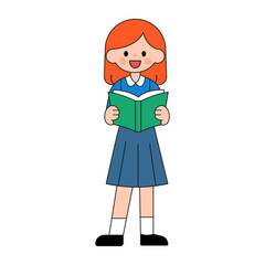 Fototapeta premium A flat design of book reading character 