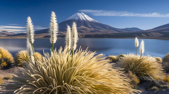 Nevado de toluca volcano and laguna del sol during
