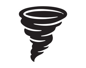  Tornado whirlwind icon representing severe weather and natural disasters with whirlwind disaster minimalist illustration catastrophe rotation background silhouette stylized isolated
