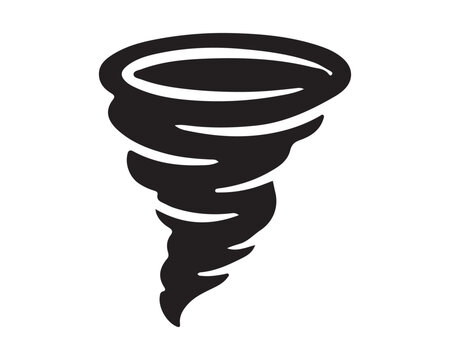  Tornado whirlwind icon representing severe weather and natural disasters with whirlwind disaster minimalist illustration catastrophe rotation background silhouette stylized isolated