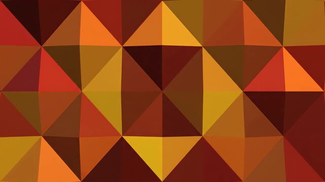 Abstract geometric triangle pattern in warm autumn colors