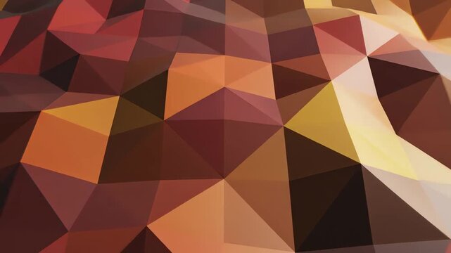 Abstract low poly geometric background with warm colors