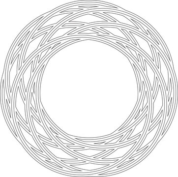 Circle overlapping icon with geometry pattern