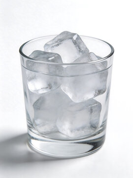 Glass with ice cubes