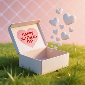 Mothers Day gift box with hearts