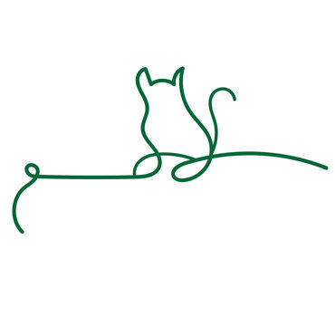 cat line art vectors ilustration, animal, cute, black, green, cartoon, han drawn, drawing.