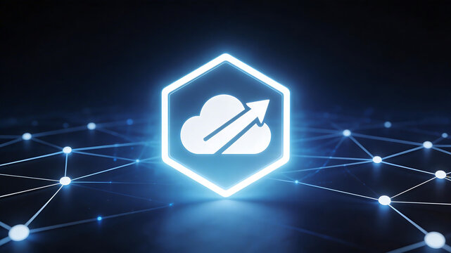 Cloud icon with network connections