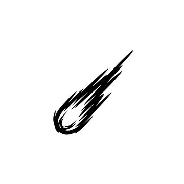 Meteor streaks across a clean white background using bold black brush strokes that define a sharp and minimalist aesthetic for modern graphic projects.