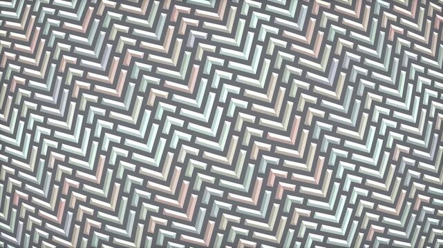 Abstract Metallic Herringbone Maze Pattern Animation Loop.