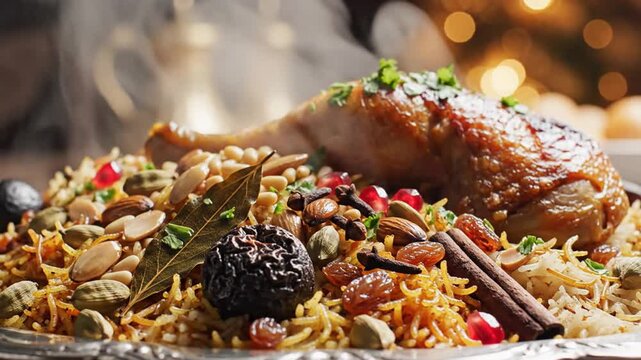 Festive Chicken Mandi - A Delicious Middle Eastern Rice Dish.