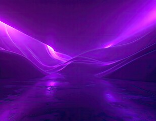 An abstract landscape of undulating purple hills bathed in ethereal light.