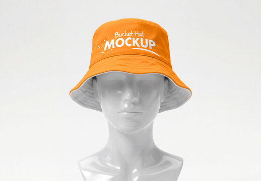 Bucket Hat Cap Mockup on Mannequin