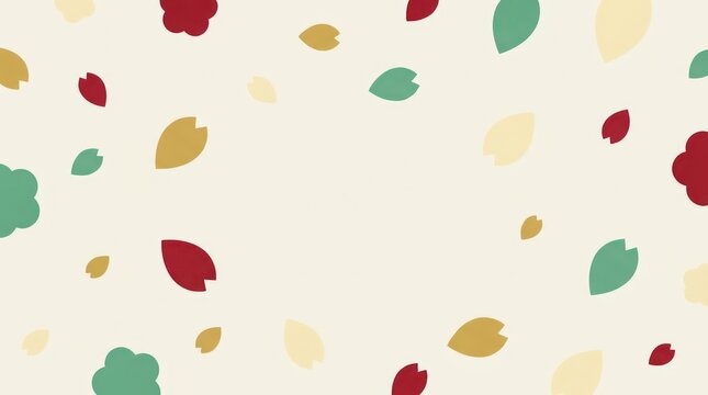 Abstract Japanese Plum Blossom Petals and Floral Pattern Background