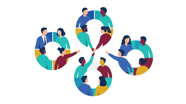 Teamwork, business people and networking for collaboration, corporate partnership and diversity. Global community, group meeting and professional connectivity with staff for project success in the wo