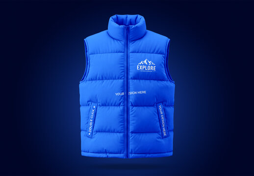 Sleeveless Puffer Jacket Mockup