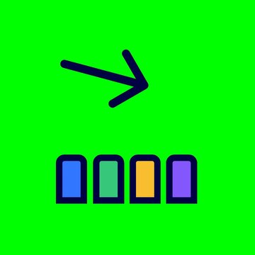 Modern flat animation featuring a declining bar chart with a downward arrow.