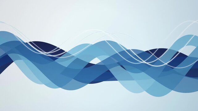 Glowing blue and white waves flow in a seamless loop