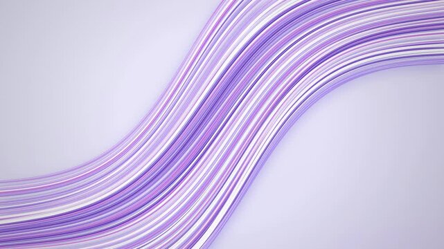 Lavender and white glossy strands flow in a seamless loop