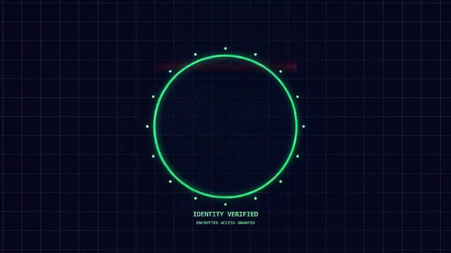 Biometric security interface scanning and verifying user identity