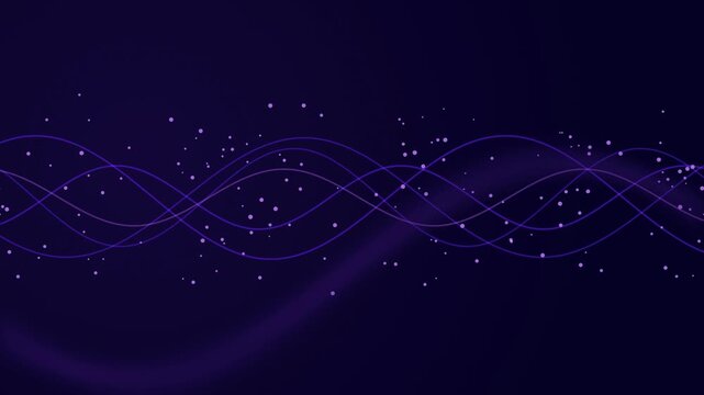 Overlapping sine wave lines and floating particles in a seamless loop
