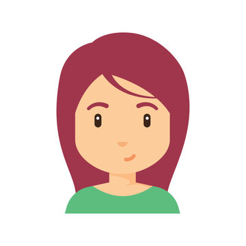 Long Hair Woman Avatar Flat Icon